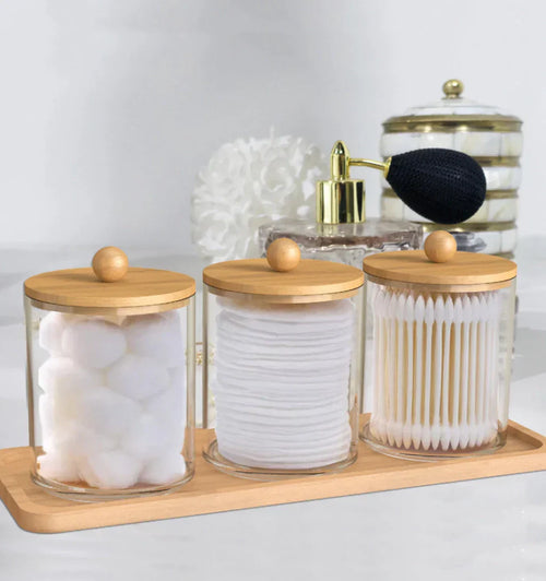 Acrylic & Bamboo Bathroom Accessory Set (3 Pieces)